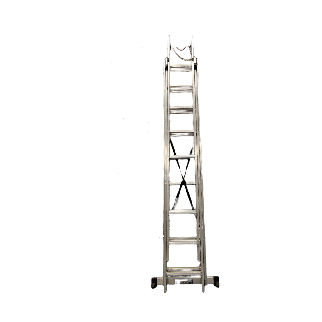 3 Section Multi-purpose ladder 3x9-2.7-6.4m with pole rung and safety chain