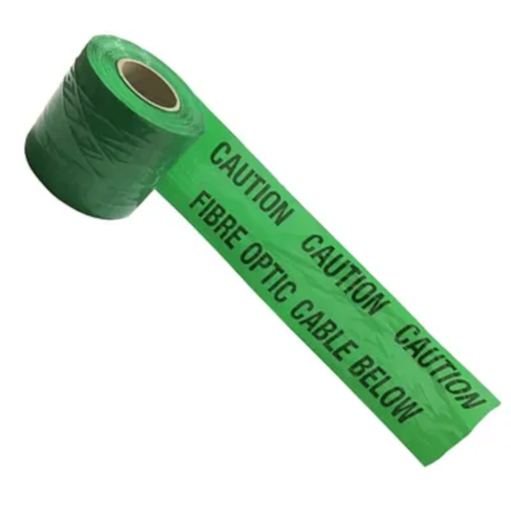 Trench Tape Green 'Caution Fibre Optic Cable Below'